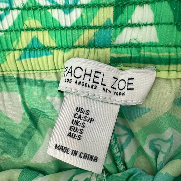 NWT Rachel Zoe Tropical Pants‎ Small Green - Picture 5 of 8